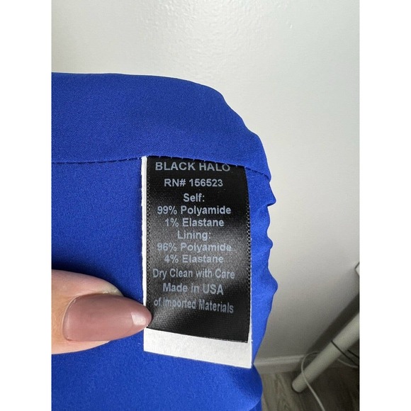 Black Halo Blue 2 Pc Mini Dress 0 Sanibel Skirt Set Pockets Crop Top Pleated - Picture 10 of 12